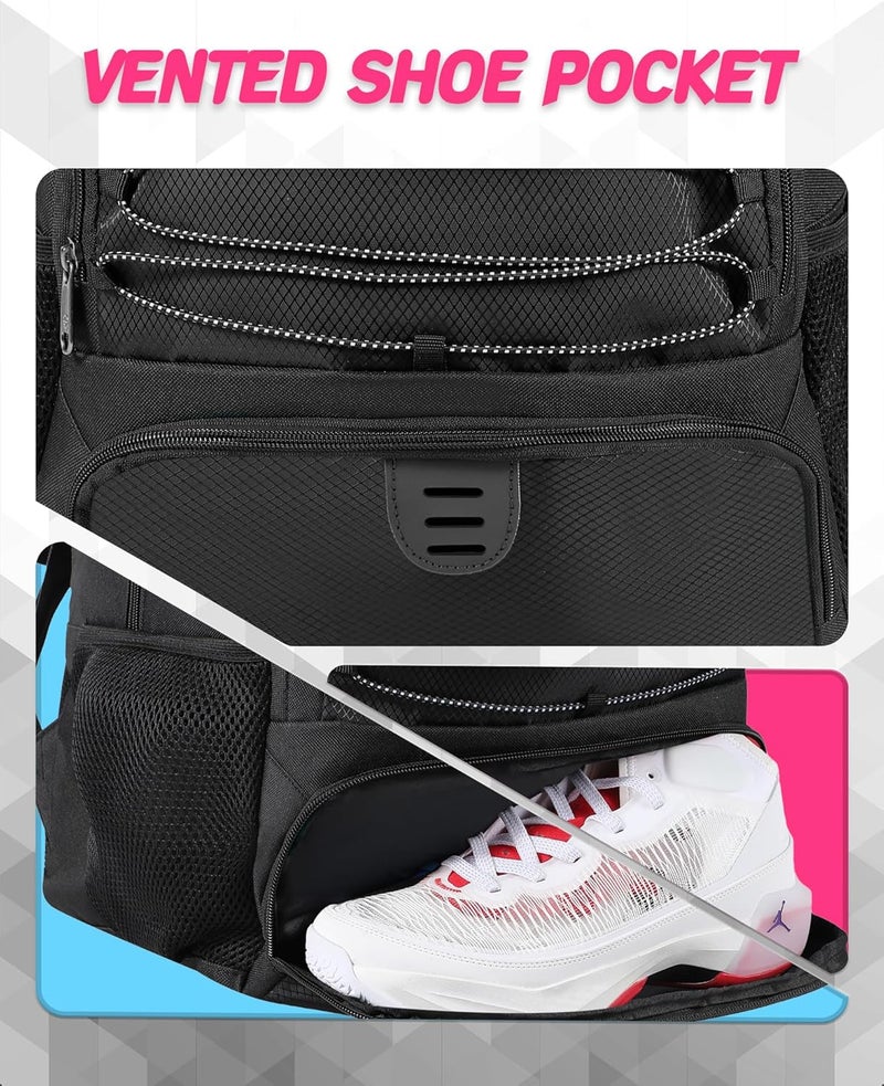TRAILKICKER Basketball Bag Backpack for Men Women with Ball & Shoes Compartment 30L Capacity Lightweight Breathable Boys Girls Soccer Ball Bag Backpack Fit Volleyball Football Sports Travel School Gym - Image 5